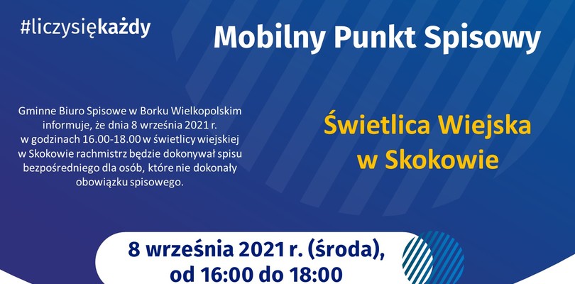 Zdjęcie ilustracyjne wpisu: Mobilny Punkt Spisowy - Skoków