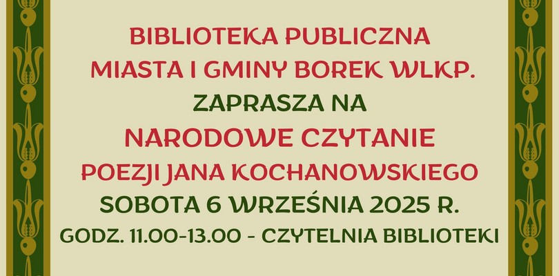 Zdjęcie ilustracyjne wpisu: Narodowe czytanie