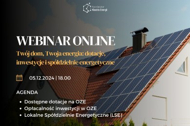 Zdjęcie ilustracyjne wpisu: Webinar dla mieszkańców JST na temat OZE