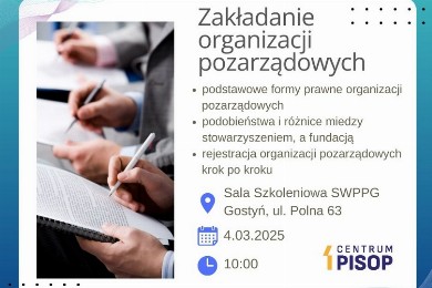 Zdjęcie ilustracyjne wpisu: Darmowe szkolenie dotyczące zakładania organizacji pozarządowych