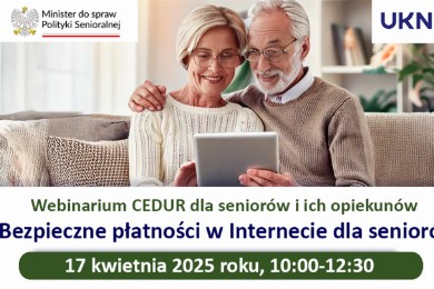 Zdjęcie ilustracyjne wpisu: Zaproszenie na webinarium CEDUR dla seniorów i ich opiekunów 