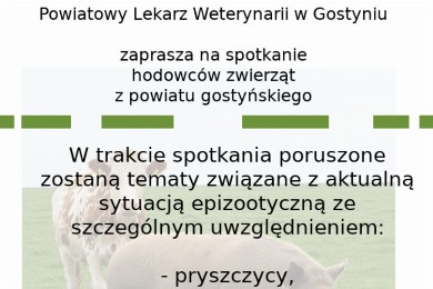 Zdjęcie ilustracyjne wpisu: Infomacja Powiatowego Lekarza Weterynarii w Gostyniu