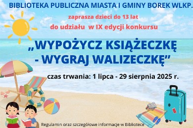 Zdjęcie ilustracyjne wpisu: „WYPOŻYCZ KSIĄŻECZKĘ – WYGRAJ WALIZECZKĘ” 