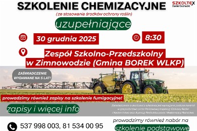 Zdjęcie ilustracyjne wpisu: Obowiązkowe szkolenie dla rolników !!!