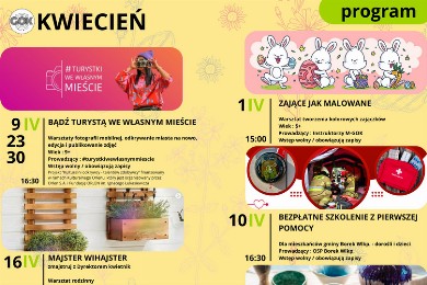 Zdjęcie ilustracyjne wpisu: Harmonogram kwiecień