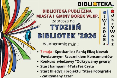 Zdjęcie ilustracyjne wpisu: TYDZIEŃ BIBLIOTEKA 2026